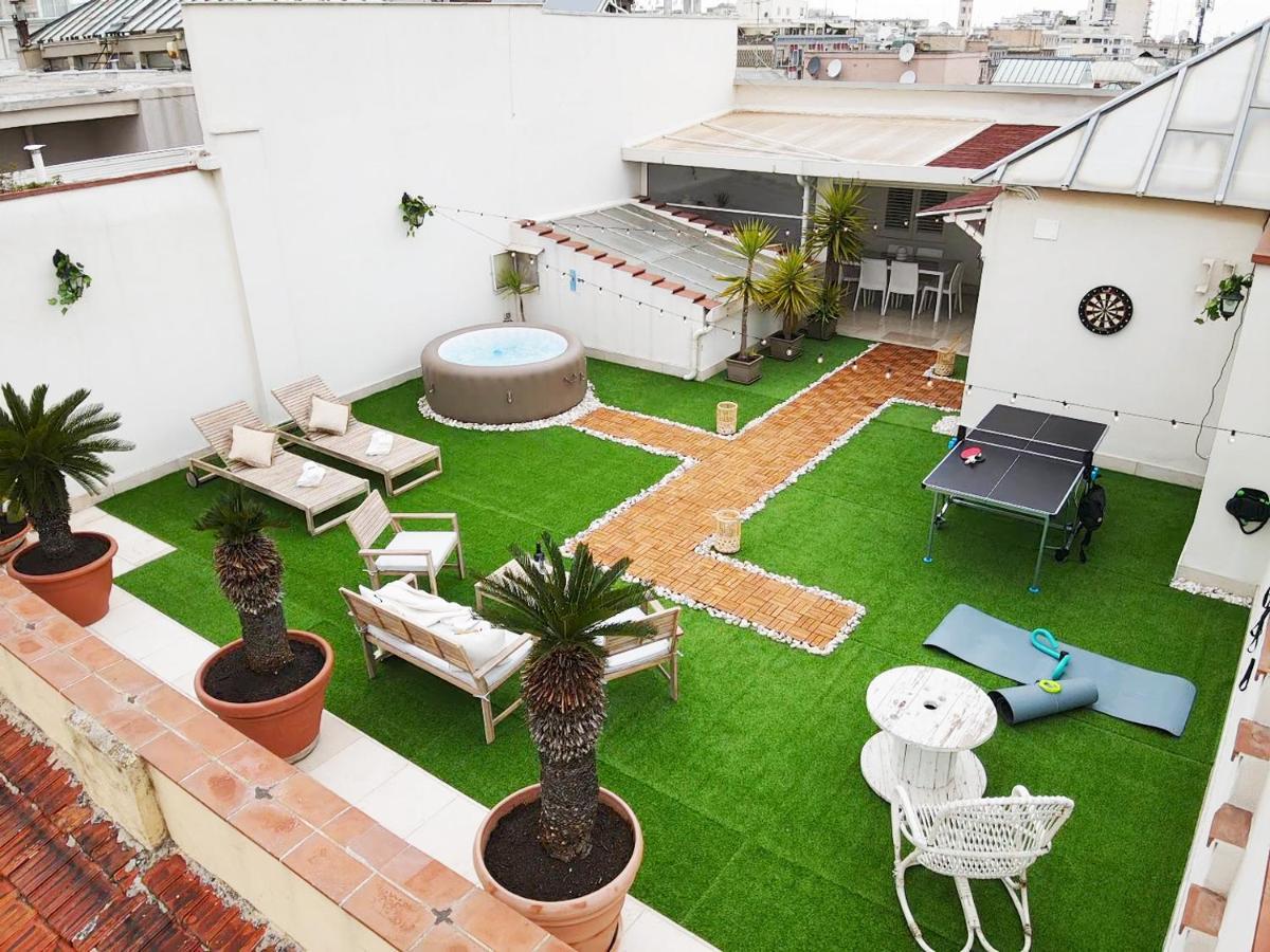 Apulialux Private 100Mq Rooftop Oasis W Jacuzzi Apartment Bari Bagian luar foto